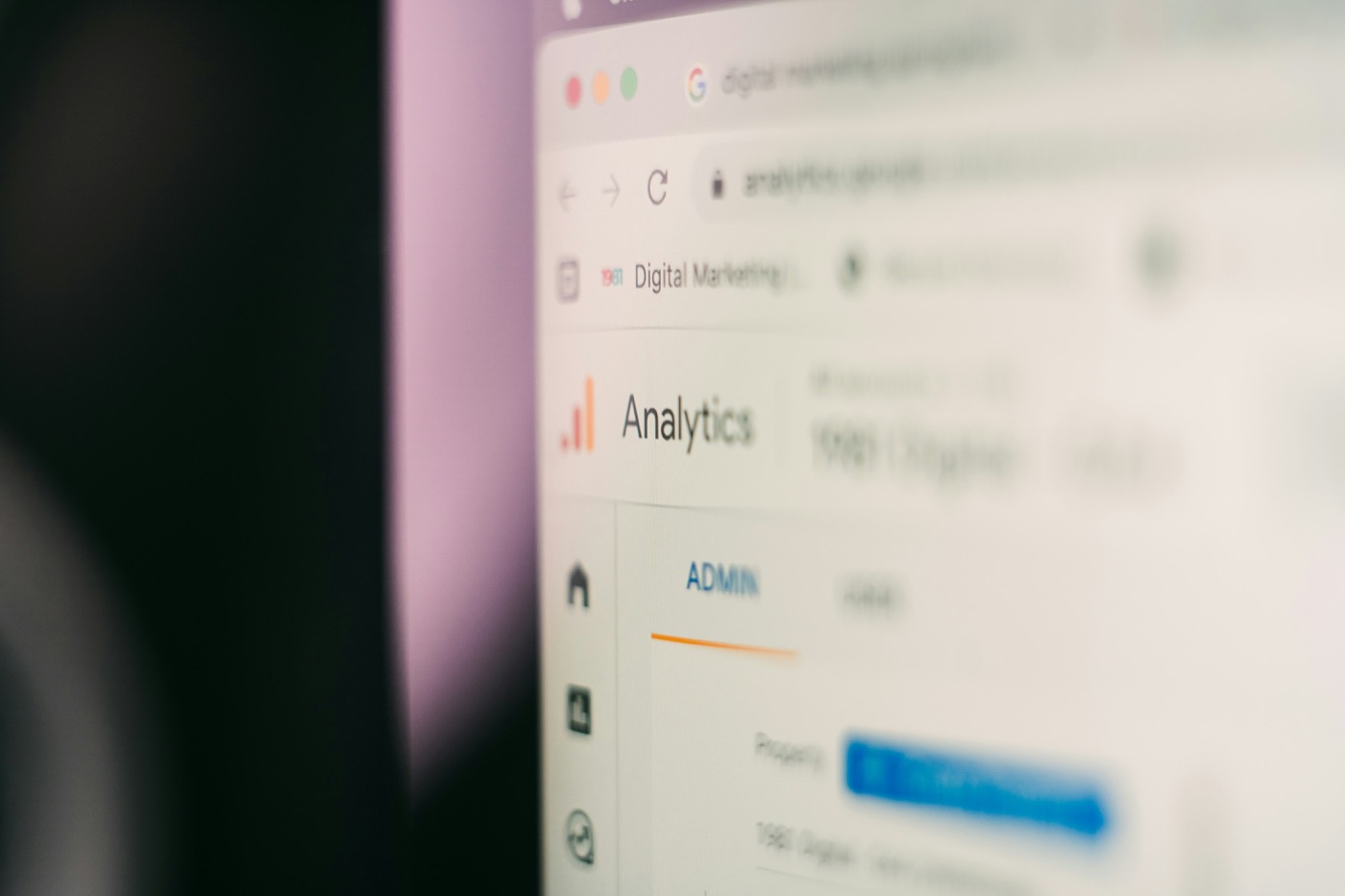 A Google Analytics admin screen open in a browser